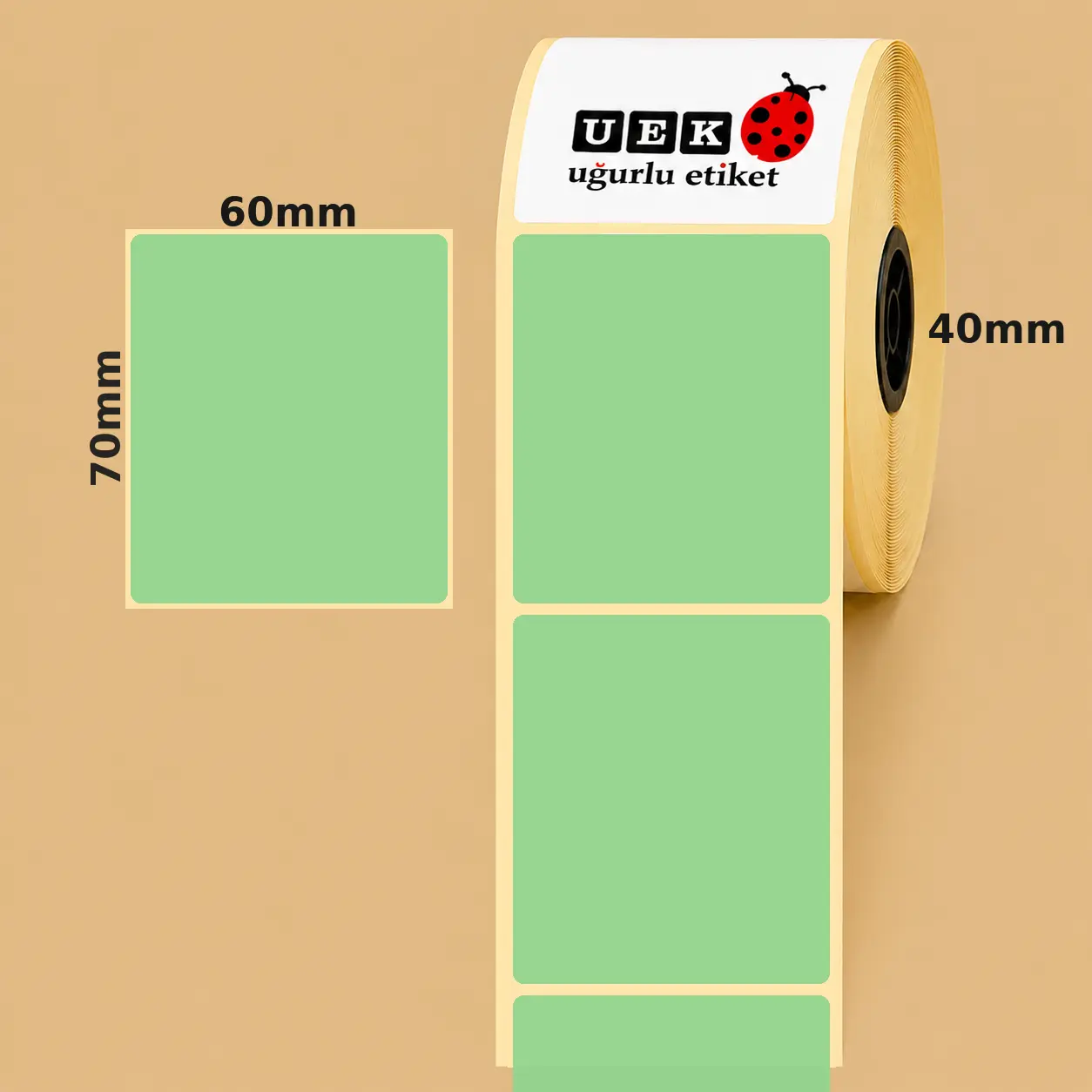 60x70 Kuşe Etiket