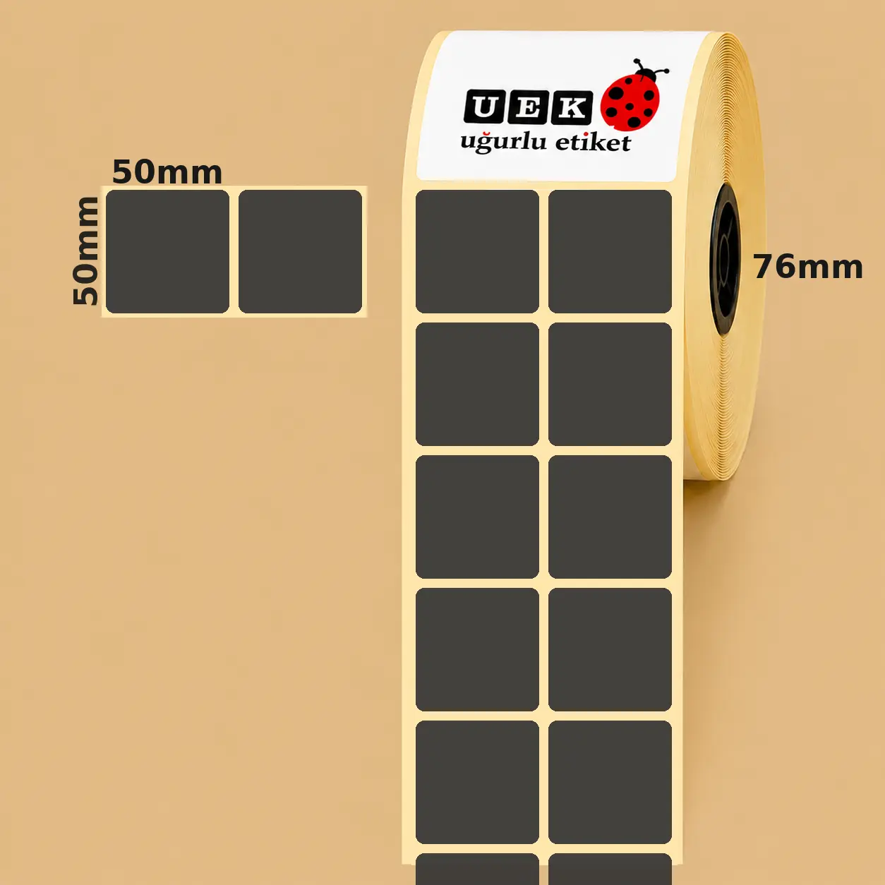 50x50 Kuşe Etiket